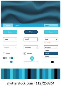 Light BLUE vector style guide with bent lines. Colorful illustration in abstract memphis style with gradient. This template you can use for websites.