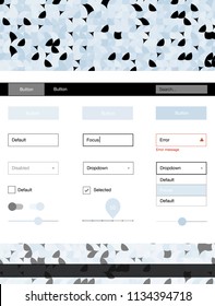 Light BLUE vector style guide with circles. Decorative ui kit design in abstract style with colorful dots. Simple colorful design for websites.