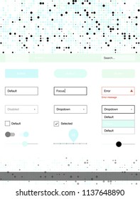 Light BLUE vector style guide with circles. Modern Style guide with colorful gradient circles in its header. This template you can use for landing pages.