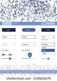 Light BLUE vector style guide with circles. Decorative ui kit design in abstract style with colorful dots. Simple colorful design for websites.