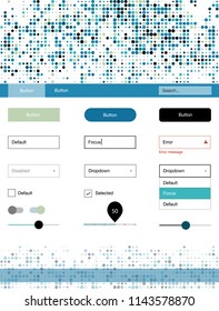 Light BLUE vector style guide with circles. Colorful Style guide with circles on abstract background. Beautiful layout for websites, landing pages.