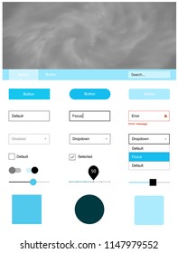 Light BLUE vector style guide with sky stars. Decorative ui kit design in abstract style with colorful sky. This sample is for your website.