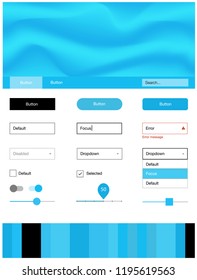Light BLUE vector style guide with bent lines. Elegant bright illustration with gradient  in memphis style. Modern template for your landing page.