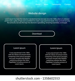 Light BLUE vector style guide with sky stars. Beautiful ui ux kit with colorful sky in its header. Simple colorful design for websites.