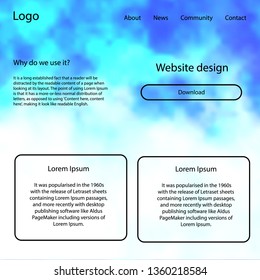 Light BLUE vector style guide with sky stars. Beautiful ui ux kit with colorful sky in its header. This template you can use for landing pages.