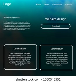 Light BLUE vector style guide with sky stars. Modern Style guide with colorful gradient sky in its header. This sample is for your landing page.