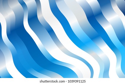 Light BLUE vector template with abstract lines. Modern gradient abstract illustration with bandy lines. Brand-new design for your ads, poster, banner.
