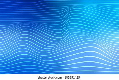 Light BLUE vector template with abstract lines. Glitter abstract illustration with wry lines. A new texture for your  ad, booklets, leaflets.
