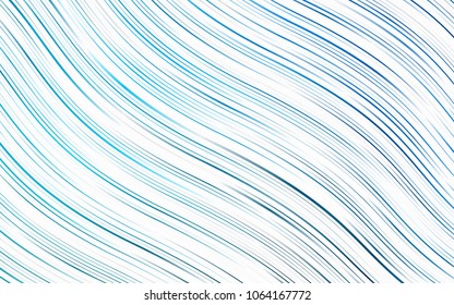 Light BLUE vector template with abstract lines. Shining illustration, which consist of blurred lines, circles. Textured wave pattern for backgrounds.