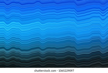 Light BLUE vector template with abstract lines. Shining illustration, which consist of blurred lines, circles. The template for cell phone backgrounds.