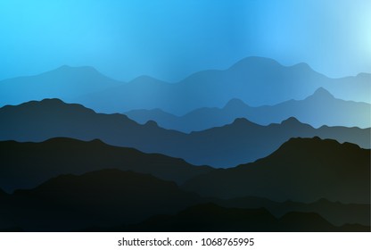 Light BLUE vector template with abstract circles. Creative geometric illustration in mountain style with gradient. Brand-new design for your ads, poster, banner.