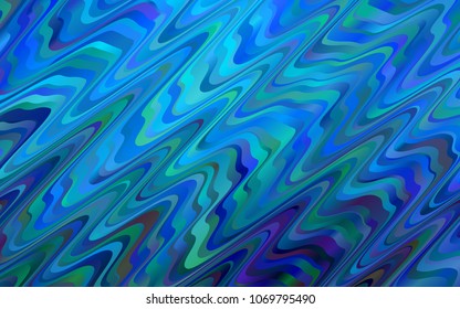 Light BLUE vector template with abstract lines. Creative illustration in halftone marble style with gradient. Textured wave pattern for backgrounds.