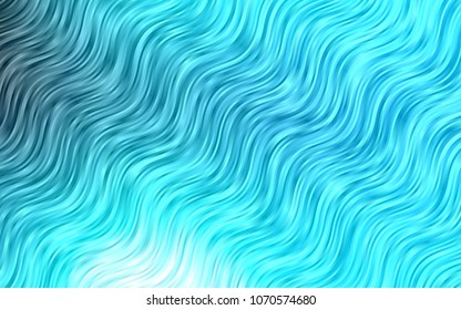 Light BLUE vector template with abstract lines. Modern gradient abstract illustration with bandy lines. The elegant pattern for brand book.