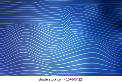 Light BLUE vector template with abstract ribbons. Glitter abstract illustration with wry lines. The template for background of cell phones.
