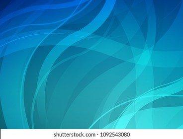 Light BLUE vector template with abstract lines. A sample with blurred bubble shapes. Textured wave pattern for backgrounds.