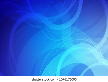 Light BLUE vector template with abstract lines. Blurred geometric sample with gradient bubbles.  The elegant pattern for brand book.