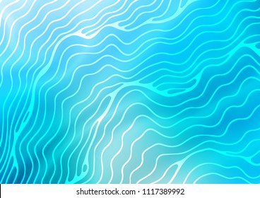 Light BLUE vector template with abstract lines. Creative illustration in halftone marble style with gradient. Pattern for your business design.