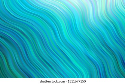 Light BLUE vector template with abstract lines. Shining illustration, which consist of blurred lines, circles. The template for cell phone backgrounds.