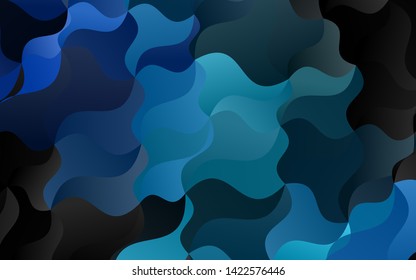 Light BLUE vector template with abstract lines. Blurred geometric sample with gradient bubbles.  The template for cell phone backgrounds.