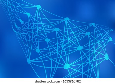Light BLUE vector template with artificial intelligence structure. Colorful design in simple style with AI links. Pattern for  poster, banner of technology.