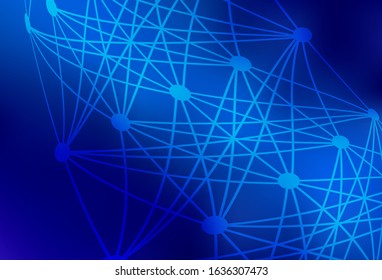 Light BLUE vector template with artificial intelligence structure. Colorful design in simple style with AI links. Pattern for  poster, banner of technology.