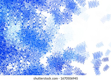 Plantilla vectorial AZUL claro con estructura de inteligencia artificial. Ilustración abstracta con enlaces y puntos de AI. Diseño inteligente para la promoción de datos de ofertas.