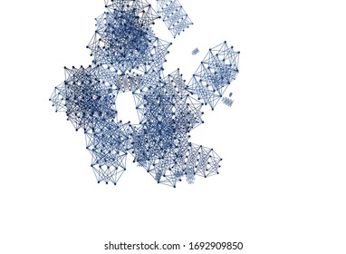 Light BLUE vector template with artificial intelligence structure. Colorful design in simple style with AI links. Smart design for promotion of bid data.