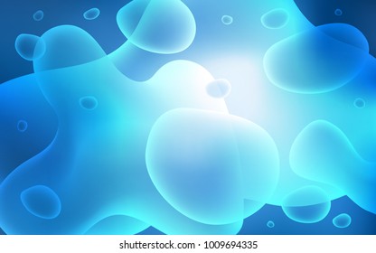Light BLUE vector template with bent ribbons. A sample with blurred bubble shapes. The best blurred design for your business.