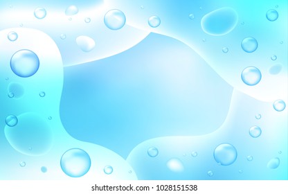 Light BLUE vector template with bent ribbons. A sample with blurred bubble shapes. The best blurred design for your business.