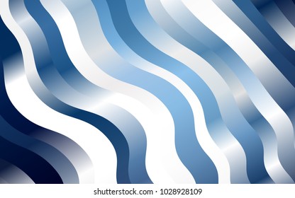 Light BLUE vector template with bent lines. Brand-new colored illustration in marble style with gradient. A new texture for your  ad, booklets, leaflets.
