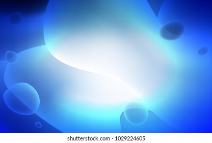 Light BLUE vector template with bent lines. Blurred geometric sample with gradient bubbles.  A completely new memphis design for your business.