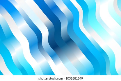 Light BLUE vector template with bent ribbons. Creative illustration in halftone marble style with gradient. A new texture for your  ad, booklets, leaflets.