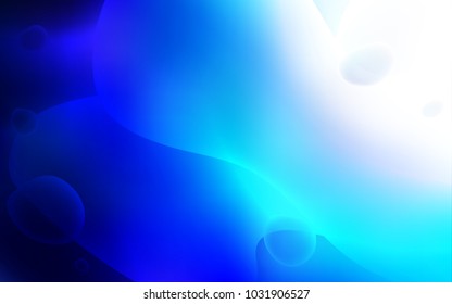 Light BLUE vector template with bent lines. A sample with blurred bubble shapes. Pattern for your business design.