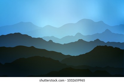 Light BLUE vector template with bent lines. Creative illustration in halftone mountain style with gradient. The elegant pattern for brand book.