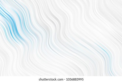 Light BLUE vector template with bent ribbons. Creative illustration in halftone marble style with gradient. The template for cell phone backgrounds.