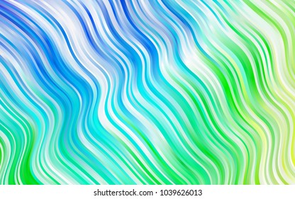 Light BLUE vector template with bent lines. Modern gradient abstract illustration with bandy lines. New composition for your brand book.