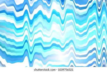 Light BLUE vector template with bent lines. Colorful abstract illustration with gradient lines. Marble design for your web site.