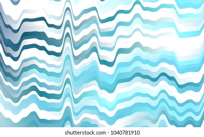 Light BLUE vector template with bent lines. Glitter abstract illustration with wry lines. Textured wave pattern for backgrounds.