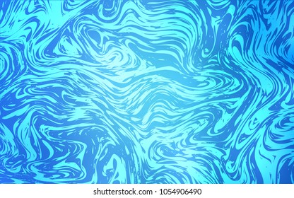 Light BLUE vector template with bent ribbons. Brand-new colored illustration in marble style with gradient. Marble design for your web site.