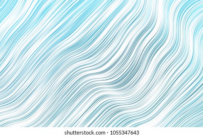 Light BLUE vector template with bent ribbons. Modern gradient abstract illustration with bandy lines. Marble style for your business design.