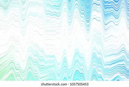 Light BLUE vector template with bent ribbons. Shining crooked illustration in marble style. A new texture for your  ad, booklets, leaflets.
