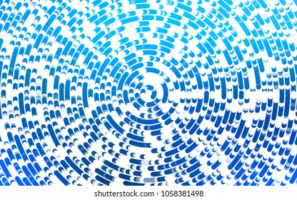 Light BLUE vector template with bent lines. Shining illustration, which consist of blurred lines, circles. A completely new template for your business design.