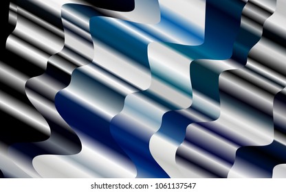 Light BLUE vector template with bent lines. Colorful abstract illustration with gradient lines. The template for cell phone backgrounds.