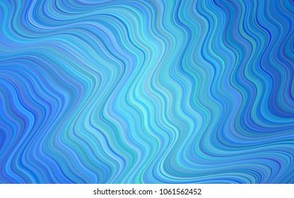 Light BLUE vector template with bent lines. An elegant bright illustration with gradient. Memphis design for your web site.