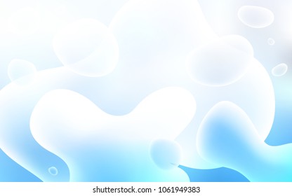 Light BLUE vector template with bent ribbons. Blurred geometric sample with gradient bubbles.  New composition for your brand book.