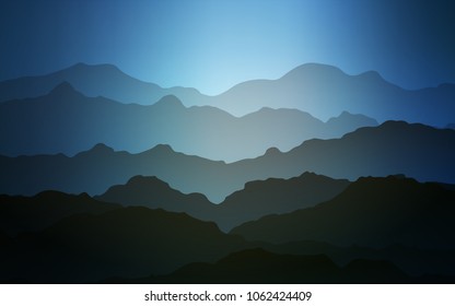 Light BLUE vector template with bent ribbons. A completely new color illustration in mountain style. A completely new memphis design for your business.