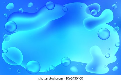 Light BLUE vector template with bent ribbons. Blurred geometric sample with gradient bubbles.  The best blurred design for your business.