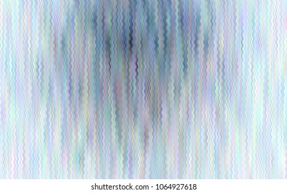 Light BLUE vector template with bent lines. Shining illustration, which consist of blurred lines, circles. The best blurred design for your business.