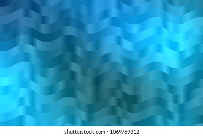 Light BLUE vector template with bent ribbons. Modern gradient abstract illustration with bandy lines. Textured wave pattern for backgrounds.