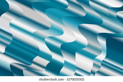 Light BLUE vector template with bent ribbons. Creative illustration in halftone marble style with gradient. The best blurred design for your business.